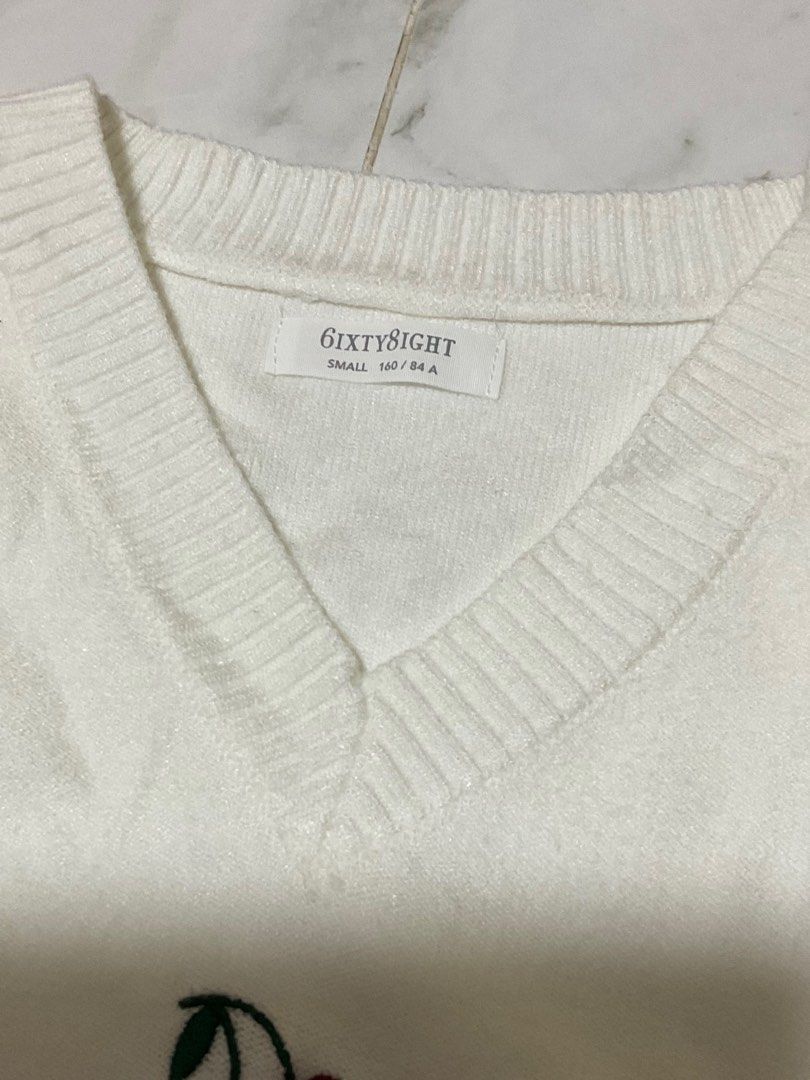 White sweater hotsell with cherries