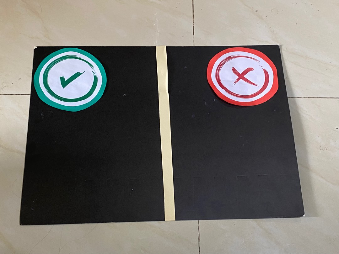 對錯分類板 幼稚園教具 自製教具 A3 Size, 興趣及遊戲, 手作&自家設計, 文具及工藝 - 手作 - Carousell