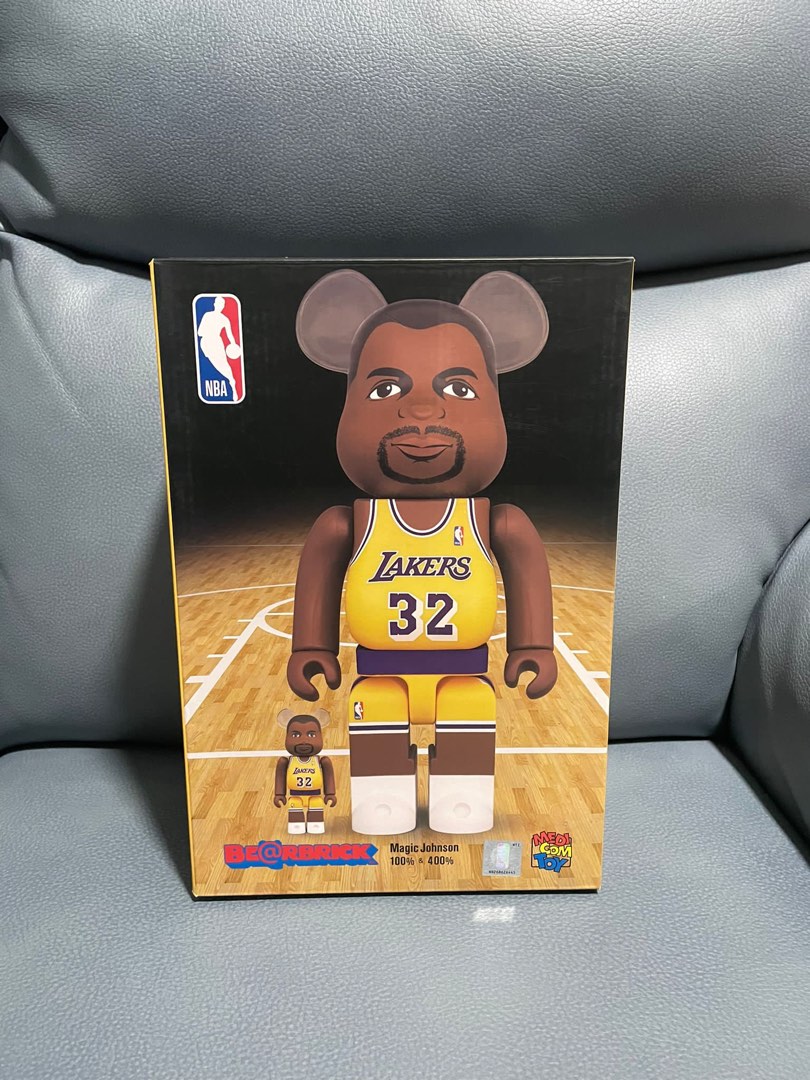 全新未拆Bearbrick NBA Lakers Magic Johnson 400%+100% 湖人Be@rbrick