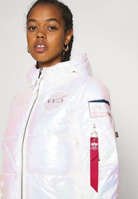 ALPHA INDUSTRIES NASA SILVER PUFFER JACKET Women s Fashion Coats Jackets and Outerwear on Carousell