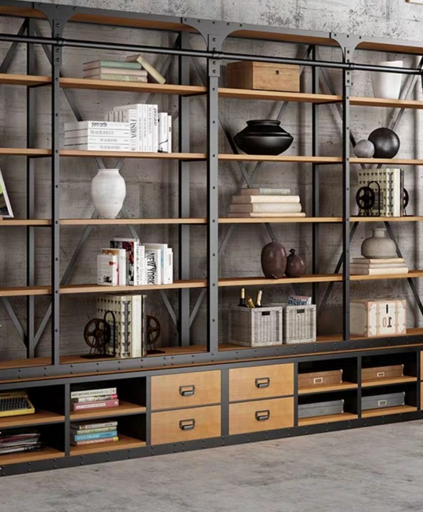 AUROR Industrial Metal Library Shelf, Furniture & Home Living ...