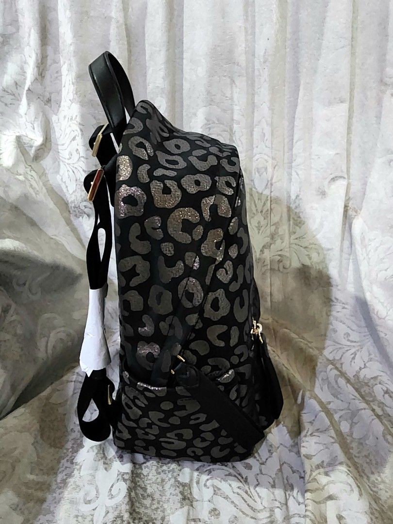 Kate Spade Chelsea Medium The Little Better Nylon Backpack Black Multi Leopard