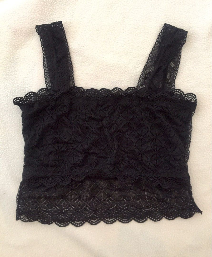 Black Lace Top (Category: Sleeveless) located in Makati City. Submitted by manic.pixie.wardrobe (Listing ID 1225762206, Image 1). Description: Black lace coquette top Sheer back Super sexy .