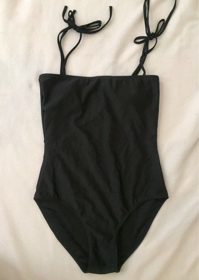 Black Self-Tie One Piece (Category: Bikinis & Swimsuits) located in Makati City. Submitted by manic.pixie.wardrobe (Listing ID 1225756278, Image 1). Description: Got this from a bazaar Fits xs to s.