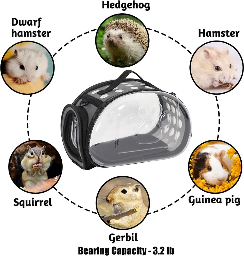 hamster carrier,small pet carrier bag hamster Breathable Portable,Hamster  Travel carrier cage Animal Outgoing Bag,hamster backpack carrier hedgehog  pet pouch,small animal carriers for rabbit Green 