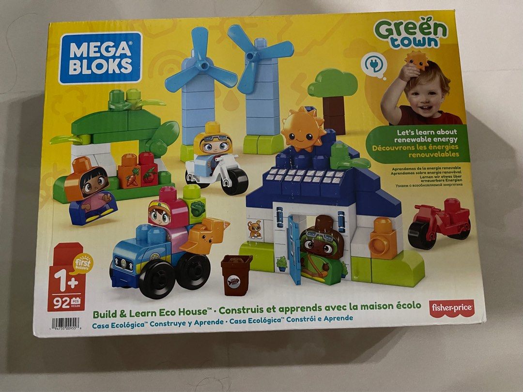 Mattel Mega Bloks Green Town constrói e aprende casa ecológica