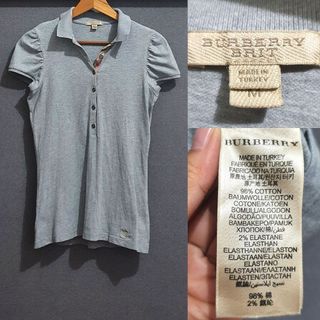 BURBERRY PUFF SLEEVE POLO TOP