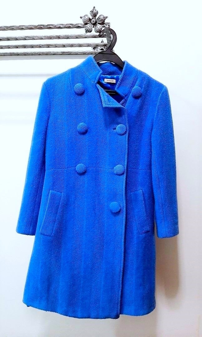 Cacharel cashmere jacket coat (blue), Women's Fashion, Coats, Jackets ...