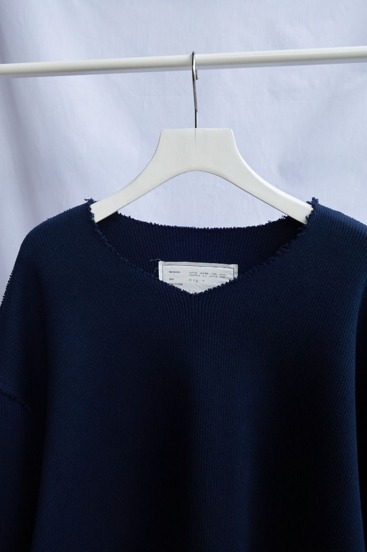 CAMIEL FORTGENS NAVY OVERSIZED RIB SWEATER, 男裝, 上身及套裝, T