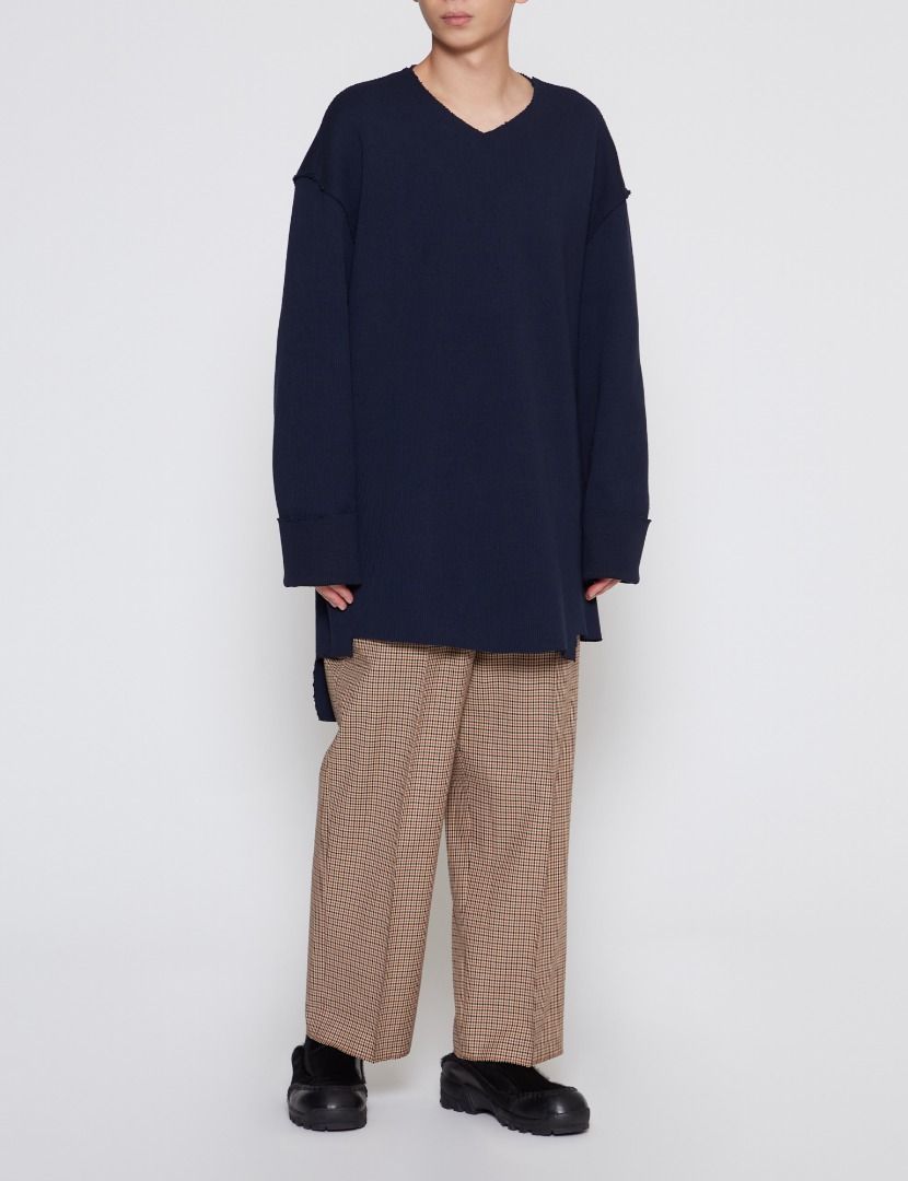 CAMIEL FORTGENS NAVY OVERSIZED RIB SWEATER, 男裝, 上身及套裝, T