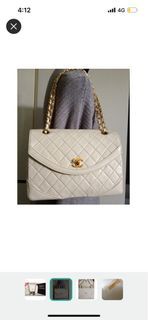 CHANEL Ivory lambskin 9.5 inch flap bag