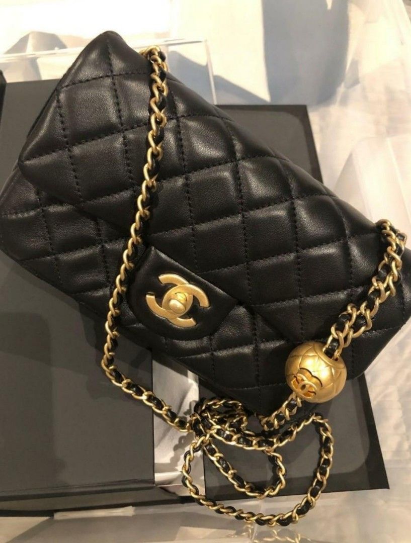 Chanel 2021 Mini Pearl Crush Flap Bag w/ Tags - Black Crossbody Bags,  Handbags - CHA557331