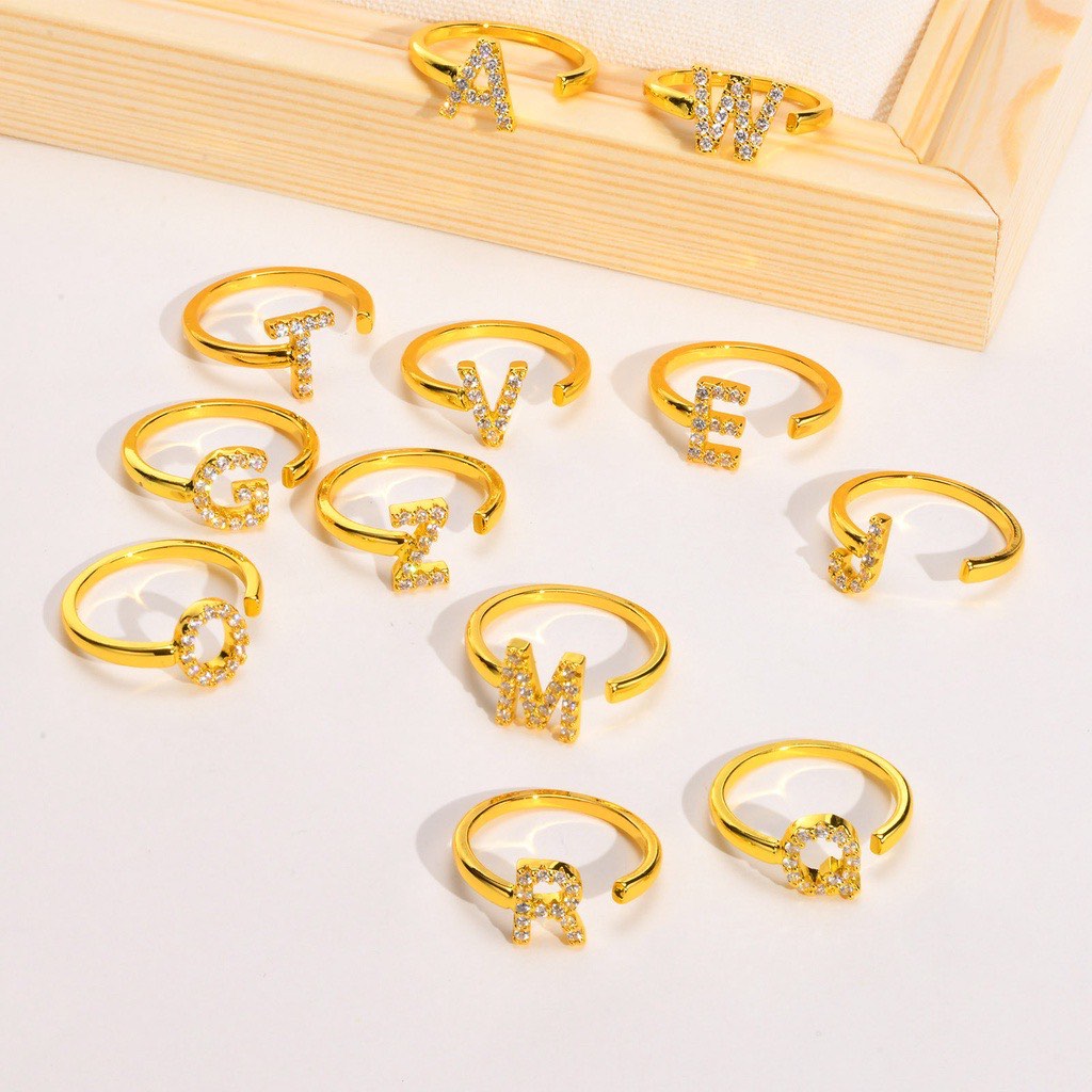 Cincin Huruf, Women's Fashion, Jewelry & Organisers, Rings On Carousell