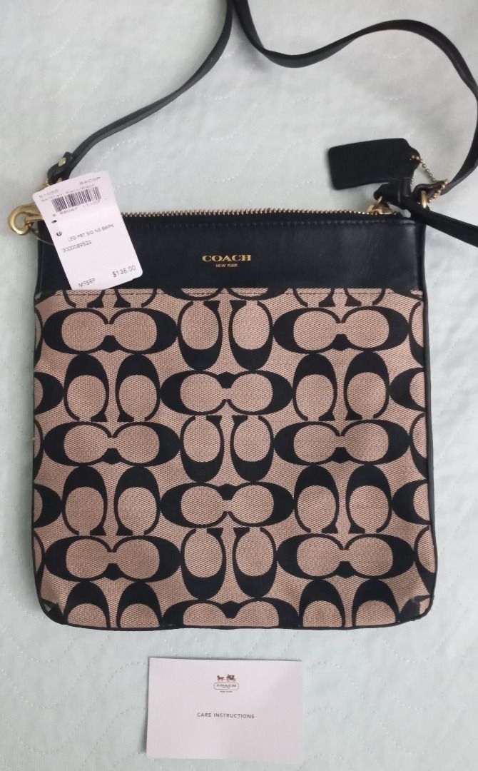 Coach Signature Swingpack Bag Khaki Black Luxury Bags