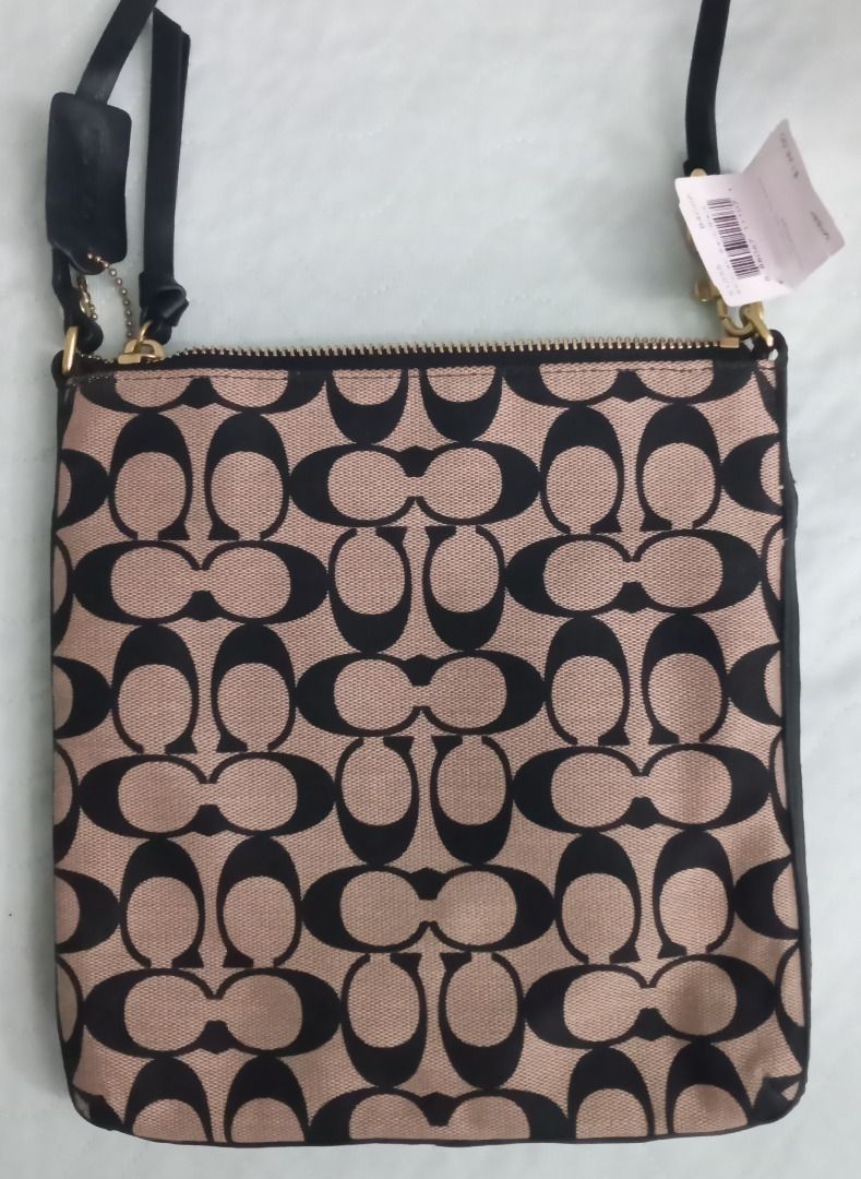 Coach Signature Swingpack Bag Khaki Black Luxury Bags