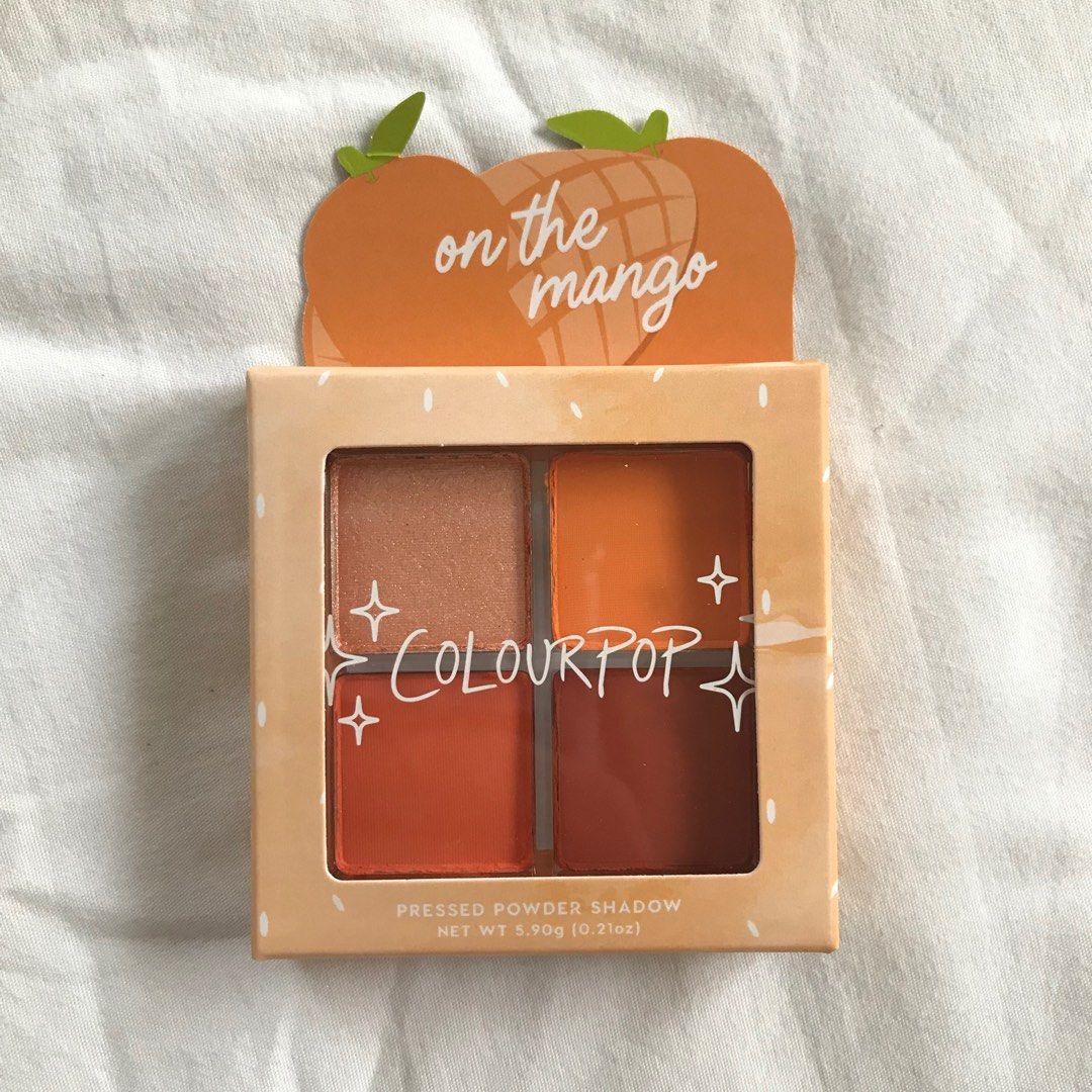 Colourpop On the Mango Eyeshadow Palette (Category: Makeup) located in Pasig City. Submitted by choomchoom (Listing ID 1225722965, Image 1). Description: 🪷 personally bought in the US .
