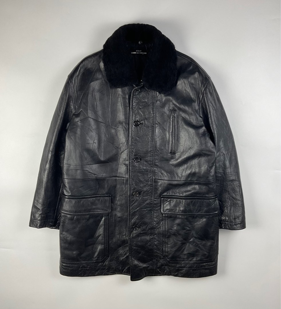 Comme des Garcons Tricot AD1989 Leather Jacket, Men's Fashion