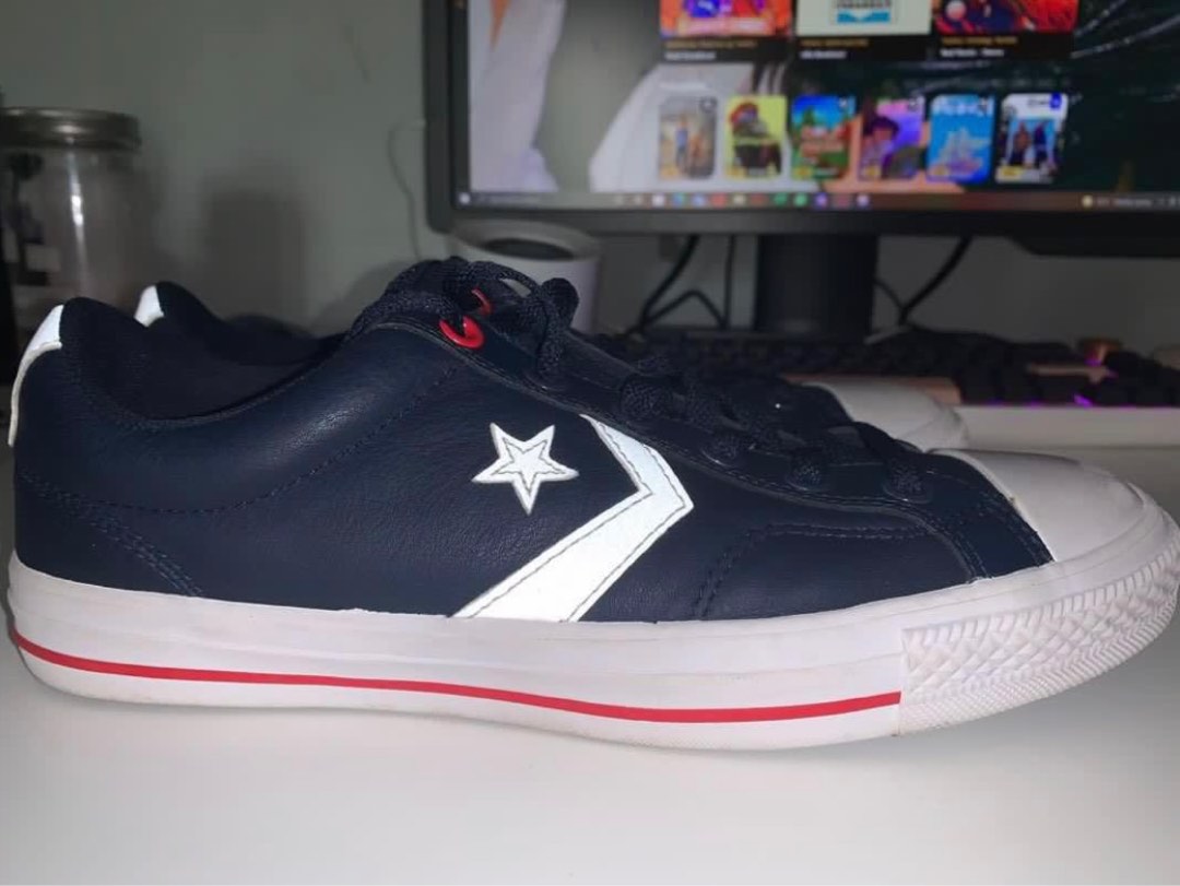 Converse Navy Blue Leather Men s Fashion Footwear Casual shoes