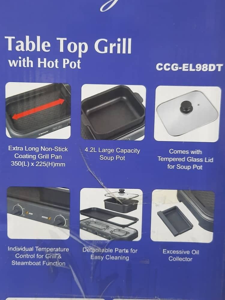 Cornell Table Top Grill With Hot Pot, TV & Home Appliances, Kitchen