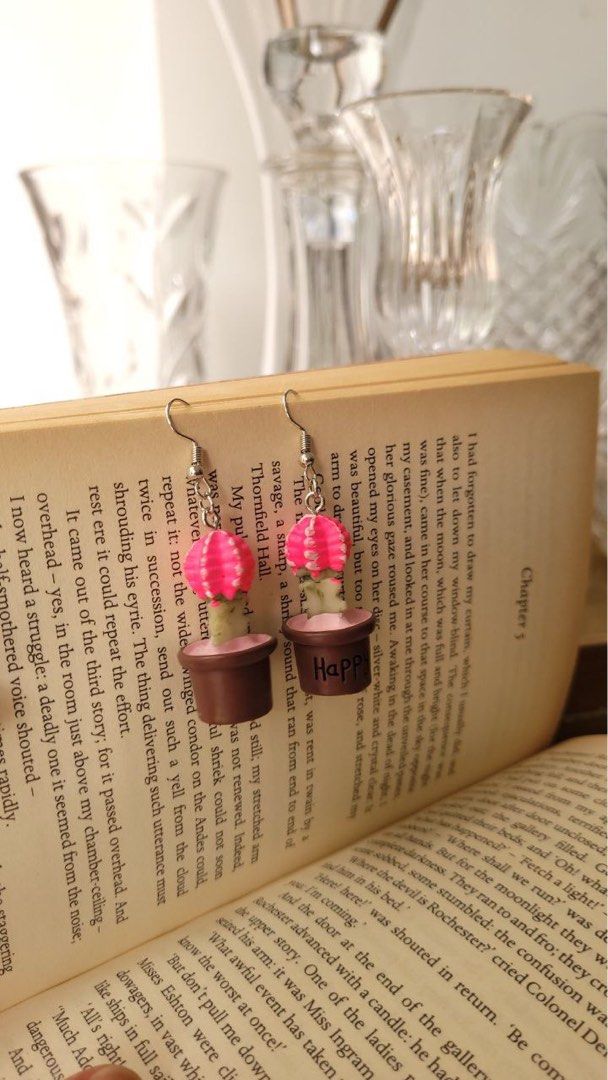 Cute Cactus Plant Handmade Kids Earrings Women s Fashion
