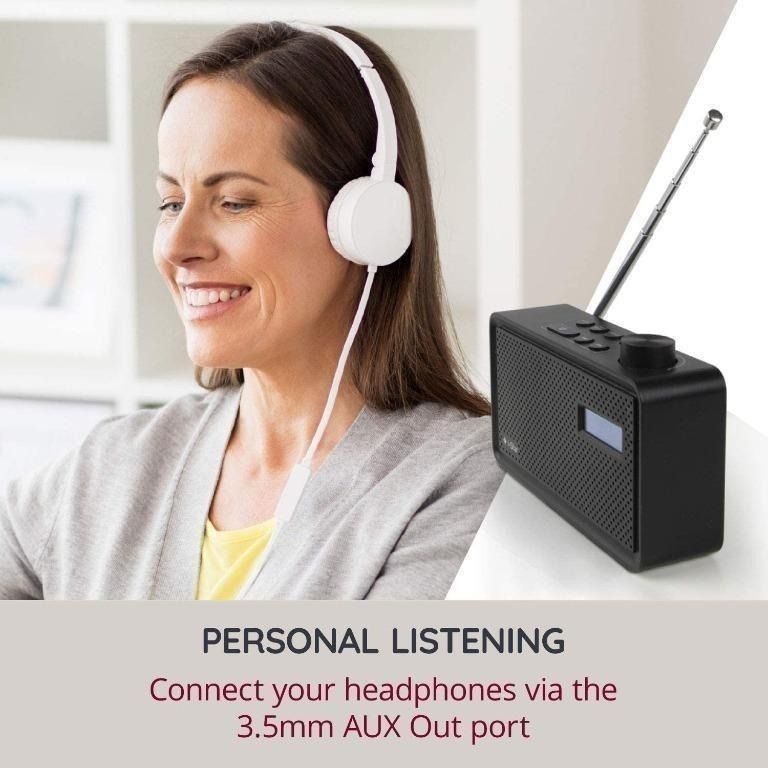 DAB/DAB+ Digital & FM Radio, Rechargeable Battery and Mains Powered DAB ...
