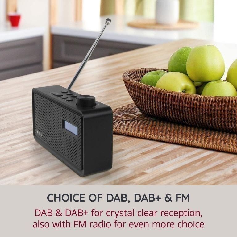 DAB/DAB+ Digital & FM Radio, Rechargeable Battery and Mains Powered DAB ...