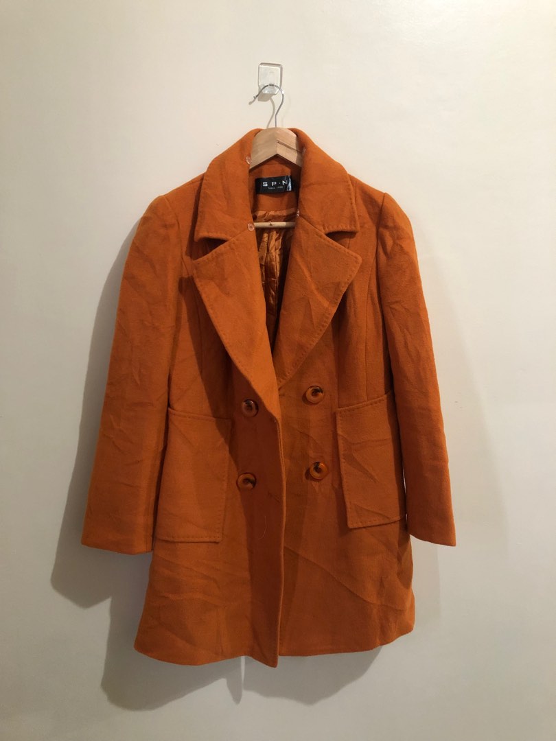 DECLUTTERING‼️Rust Wool Coat on Carousell