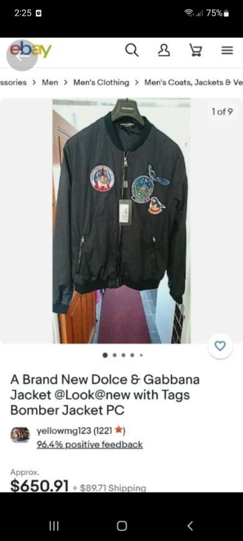 Dolce & Gabbana/ D&G (AUTHENTIC) (Category: Luxury Apparel) located in Paranaque City. Submitted by justcody (Listing ID 1225806327, Image 3). Description: DOLCE AND GABBANA EMBROIDERED PATCH JACKET (AUTHENTIC/ ORIGINAL) BEING SOLD NOW FOR $652.26 USD (Php 33K+) AT EBAY. PM ME FOR MORE DETAILS. NO TO LOW BALLERS PLEASE. ACTUAL PHOTOS POSTED. ----NOT A "BUDGET MEAL"---- EXCELLENT CONDITION COLOR RATE 10/10, NO ISSUES WIDTH 23 INCHES LENGTH 27 INCH