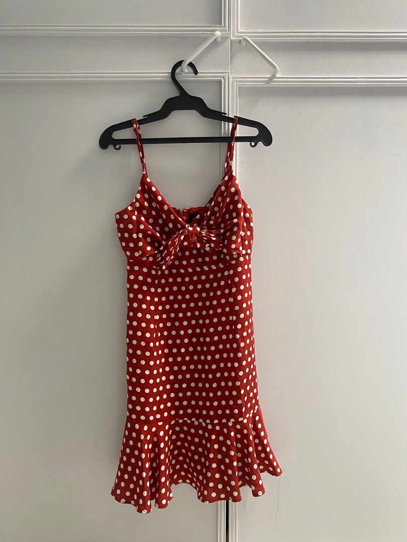 Dotti Burnt Orange Polka Dot Dress on Carousell