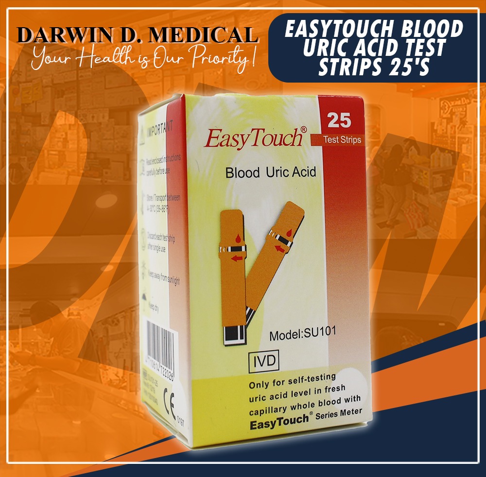 EASYTOUCH BLOOD URIC ACID TEST STRIPS 25'S, Health & Nutrition, Medical
