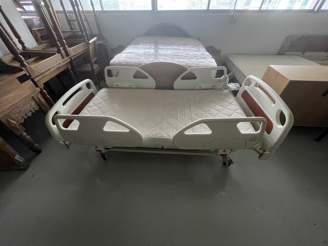 Electric Adjustable Hospital Bed with Mattress, Furniture & Home Living