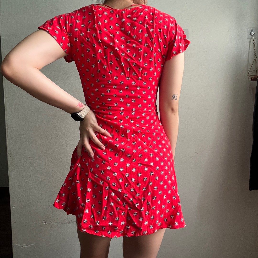 Factorie Red Cut Out Dress Women s Fashion Dresses Sets