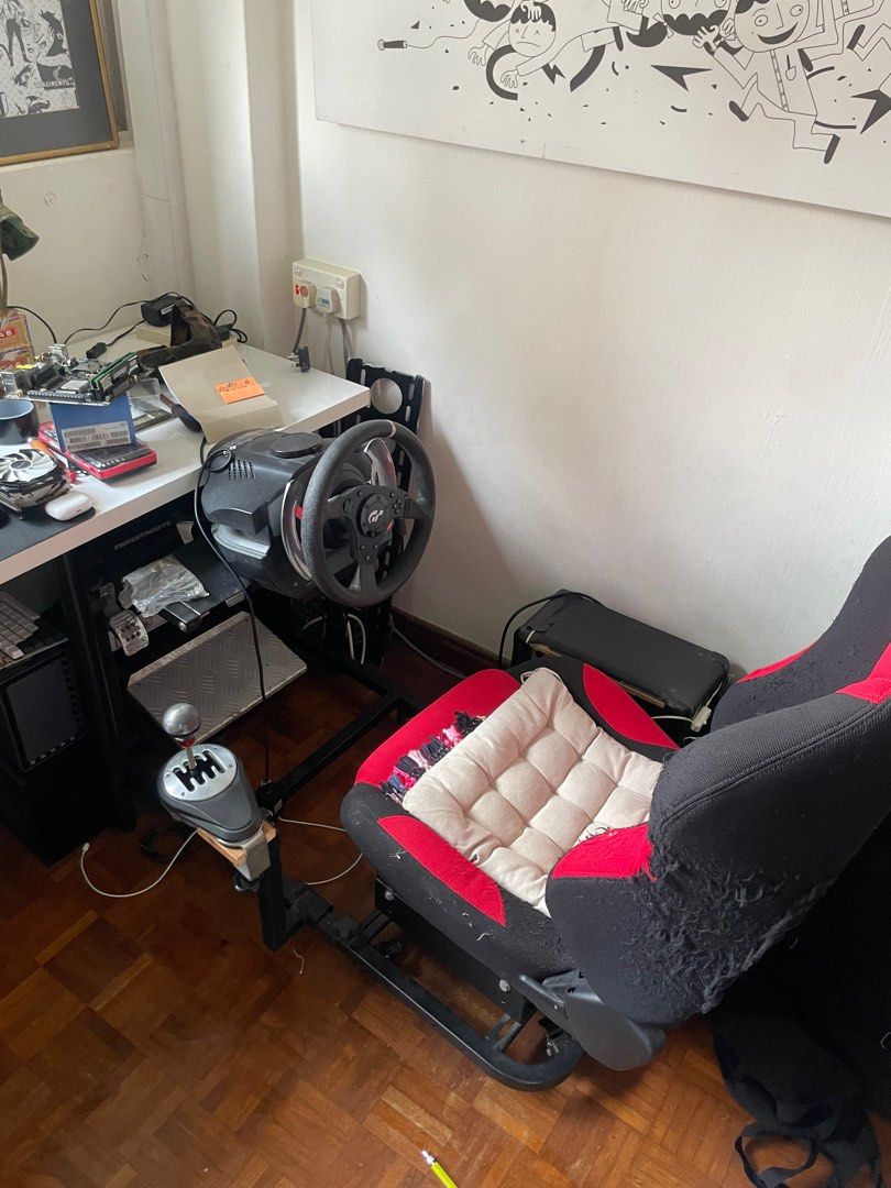 Full Thrustmaster Racing cockpit all inclusive, Video Gaming, Gaming ...