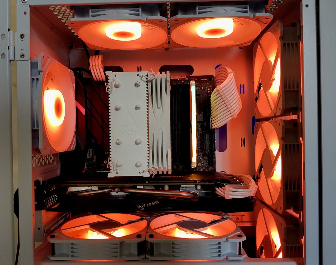 Gaming Rig White Set Up w/ ROG Strix Motherboard Desktop PC System Unit ...