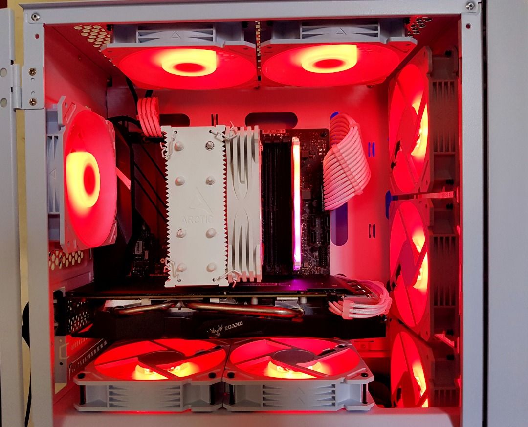 Gaming Rig White Set Up w/ ROG Strix Motherboard Desktop PC System Unit