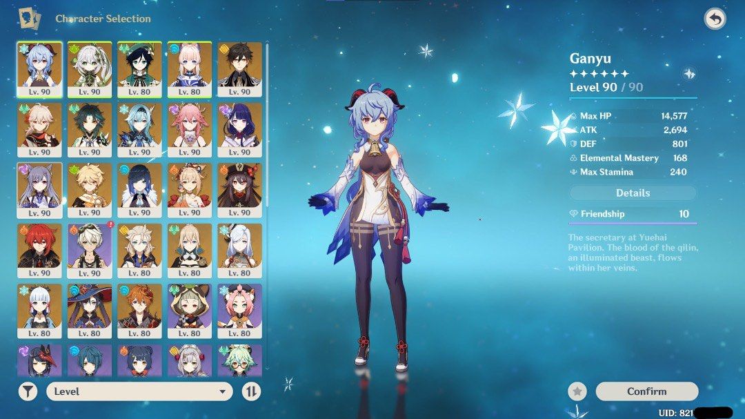 Compte Genshin Impact (EU) AR60 - Adventure Rank Max - PC/PS4/PS5/Android