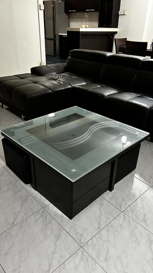 glass display coffee table, Furniture & Home Living, Furniture, Tables