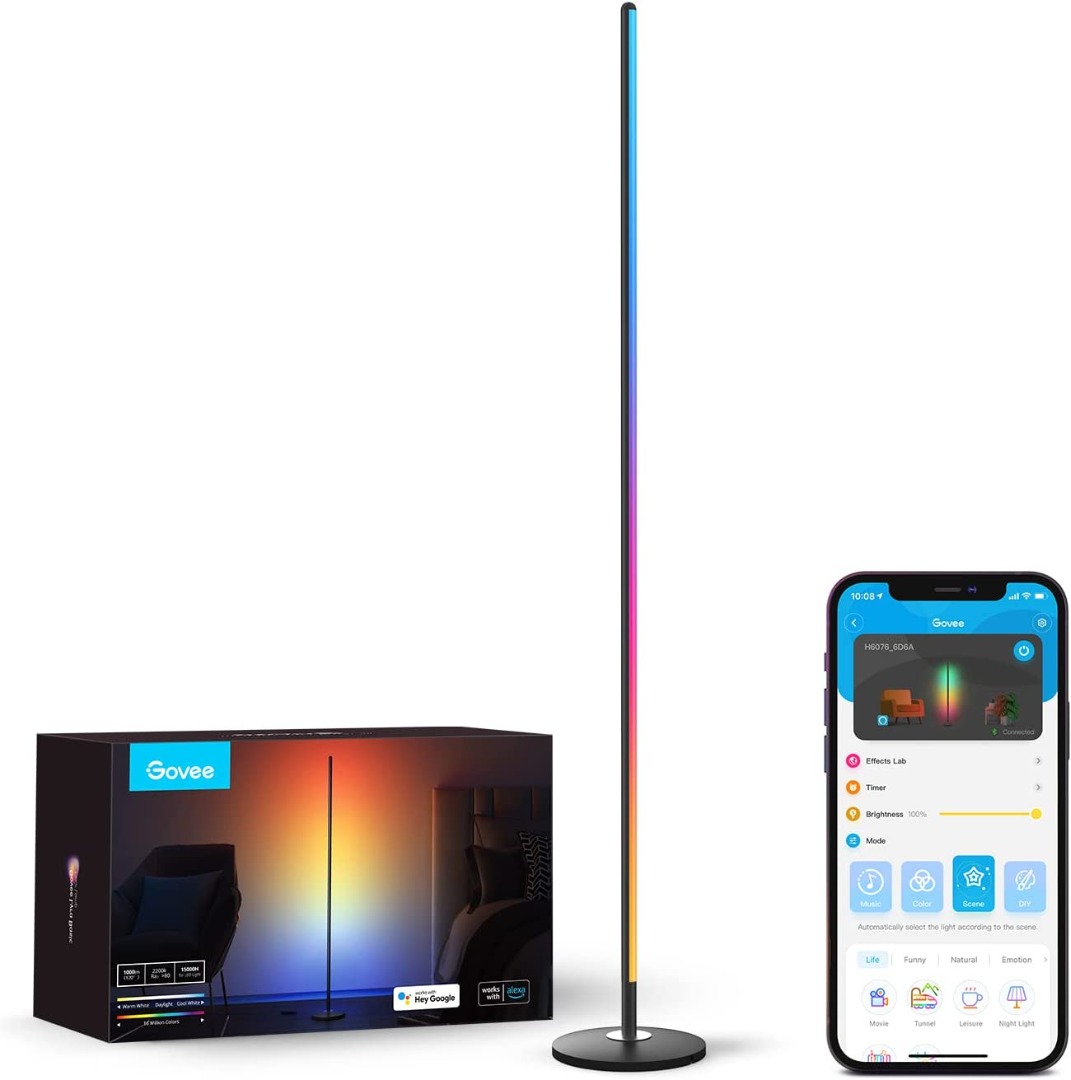Govee LED Floor Lamp, RGBIC Corner Floor Lamp Works with Alexa Google