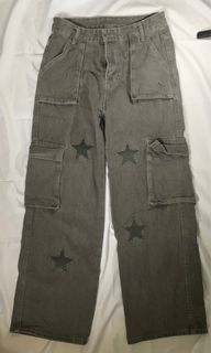 Grey Cargo Pants with Stars