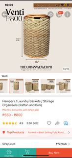 Hamper/laundry basket with cloth