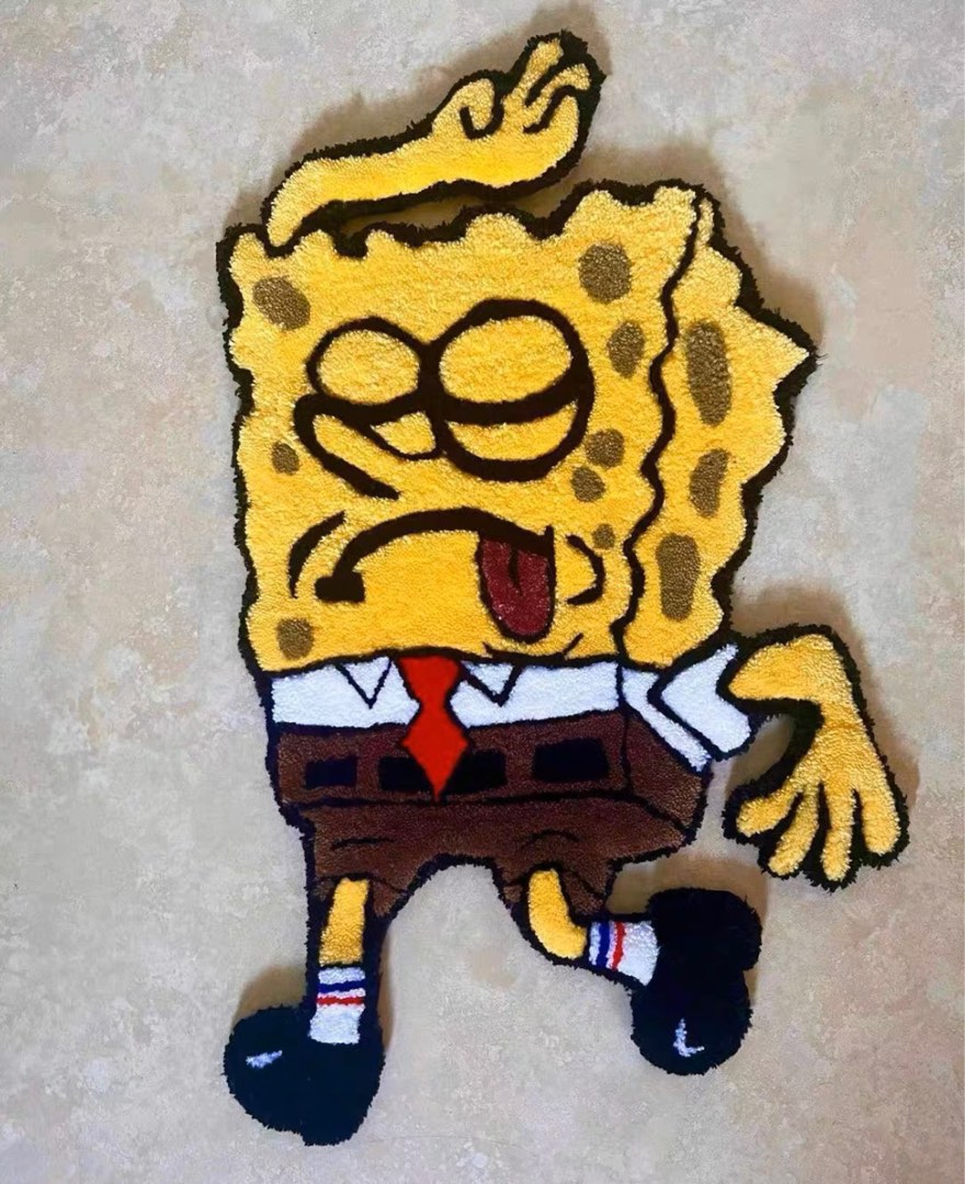 Handmade rug SpongeBob, Furniture & Home Living, Home Decor, Carpets