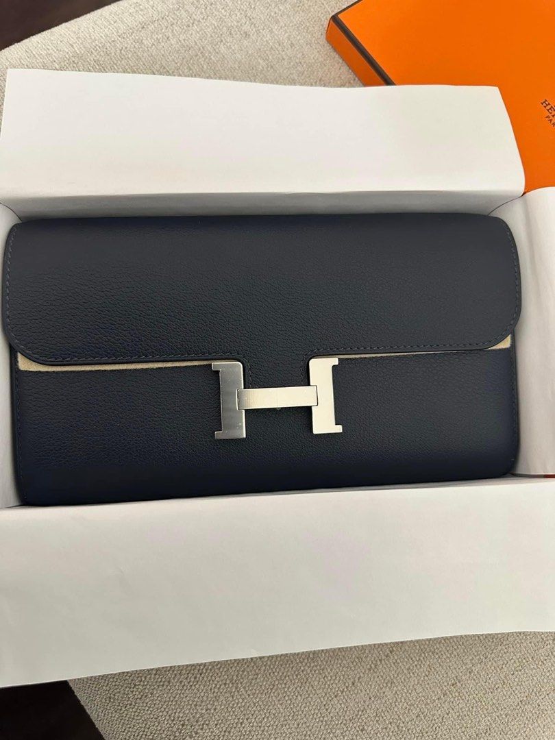 HERMES 2022 Constance Long To Go Caramel Evercolor GHW - Timeless