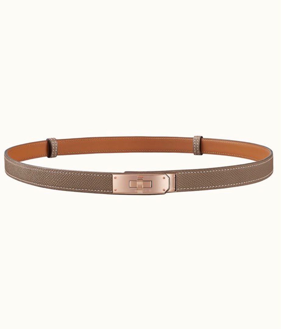 Hermes Kelly Belt Etoupe Rose Gold Hardware, Luxury, Accessories on