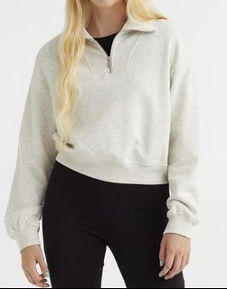 H&M Half Zip Sweater (Light Gray)