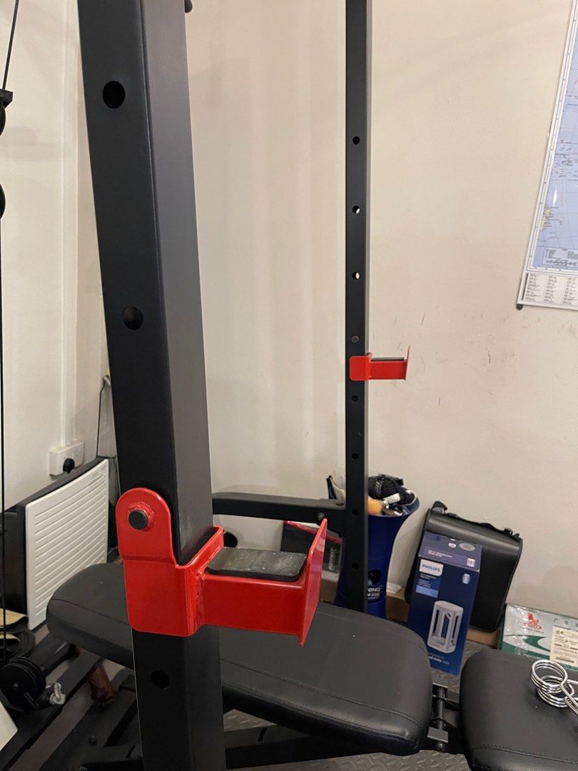 Home Gym Rack and Bench with Olympic bar and weights, Sports Equipment