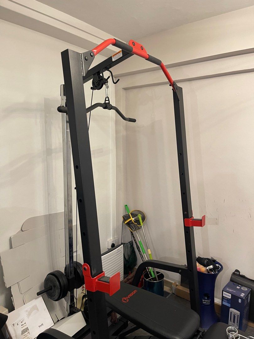 Home Gym Rack and Bench with Olympic bar and weights, Sports Equipment