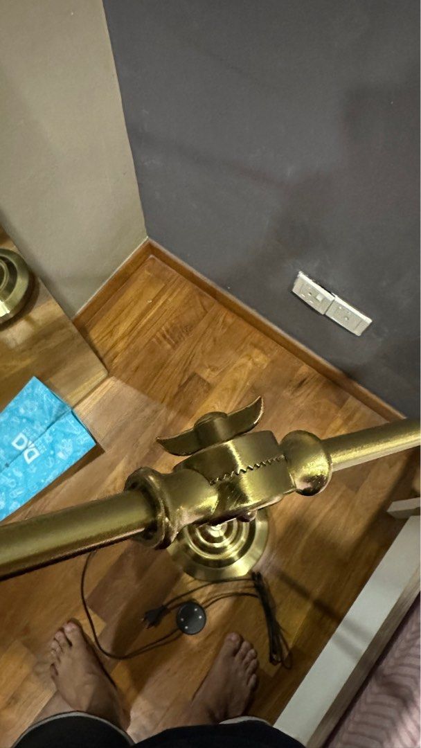 Ikea BAROMETER Floor Lamp Gold, Furniture & Home Living, Lighting