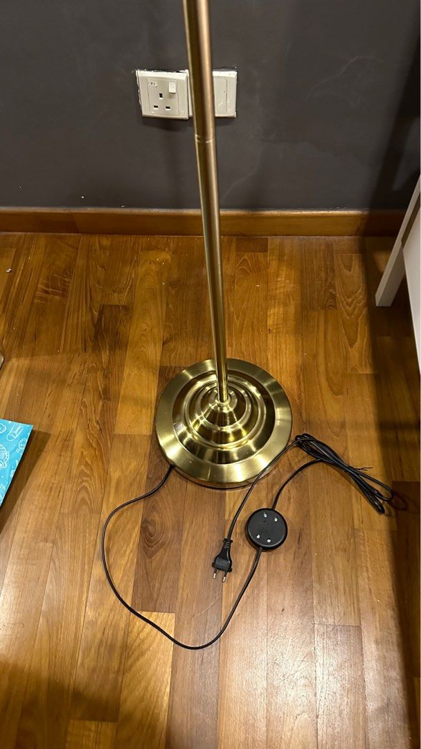 Ikea BAROMETER Floor Lamp Gold, Furniture & Home Living, Lighting
