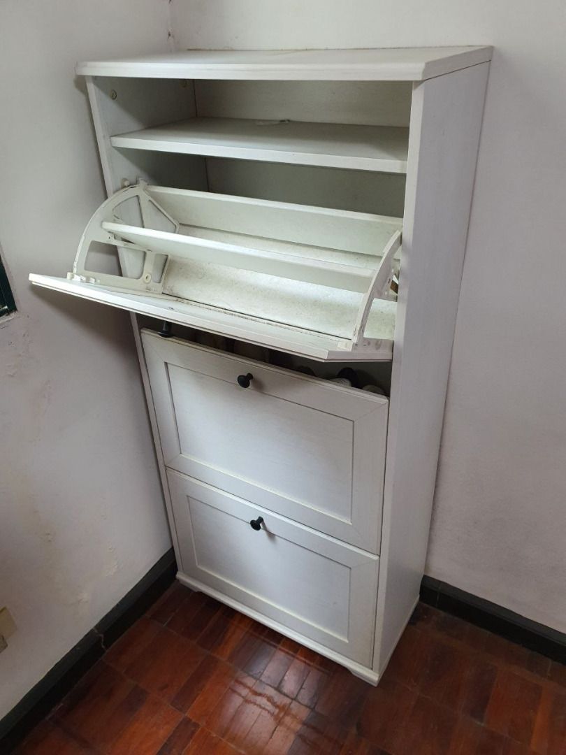 Ikea Brusali Shoe Cabinet with 3 compartments, Furniture & Home Living ...