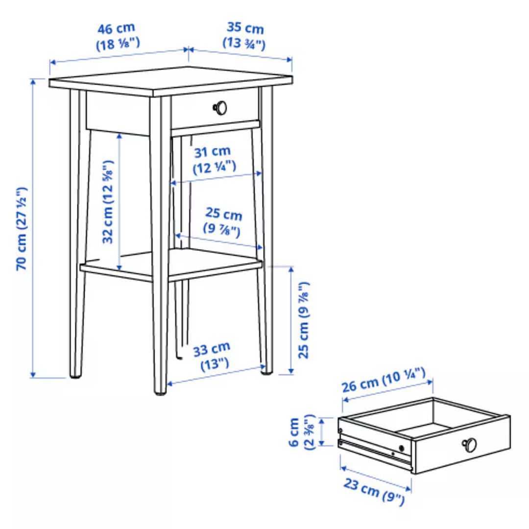 Hemnes nightstand shop black